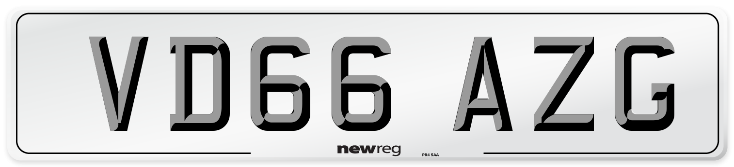 VD66 AZG Number Plate from New Reg